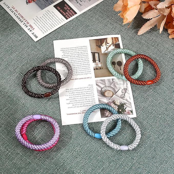 30 Pcs Hair Ties No Damage for Women Girls, High Elastic Braided Hair Ties for Thick Hair, Soft Ponytail Holders, No Crease Hair Bands for Curly Thin Hair Scrunchies (Multicolor Colors)