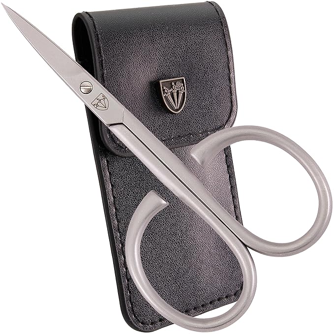 3 Swords Germany - brand quality STAINLESS STEEL INOX CURVED CUTICLE SCISSORS - STRONG SCISSORS FOR STRONG PEOPLE with case by 3 Swords Germany