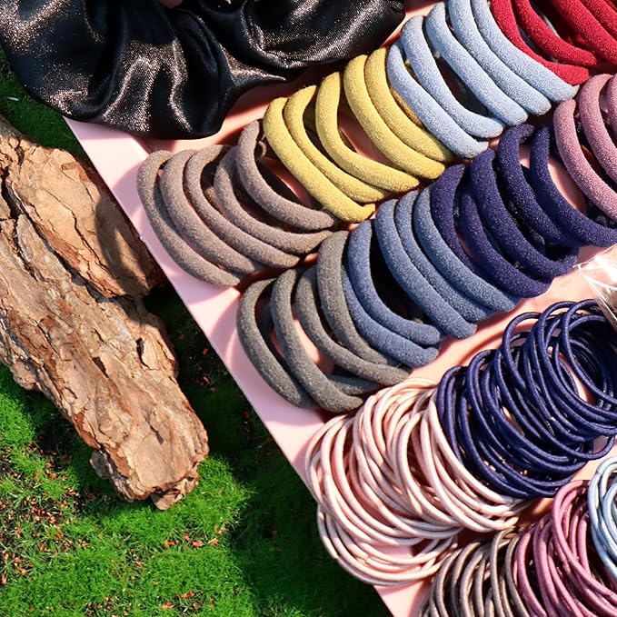 YANRONG 1159PCS Hair Accessories for Woman Set Seamless Ponytail Holders Variety Hair Scrunchies Hair Bands Scrunchy Hair Ties For Thick and Curly (1159PCS (base color))