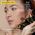 Cream Contour Stick Set – Blush, Bronzer & Highlighter Trio | Hydrating, Buildable, High-Pigment Makeup with Shea Butter & Vitamin E | Phoenix Beauty Gift Set (Enchanted)