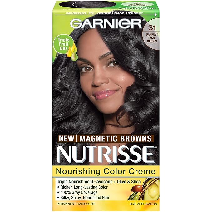Garnier Nutrisse Nourishing Color Creme, 31 Darkest Ash Brown