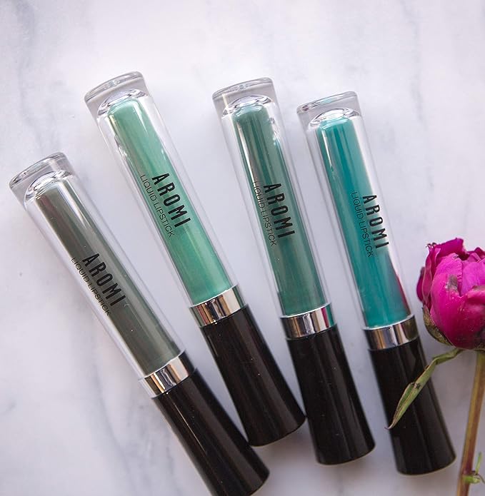 Aromi Teal Matte Liquid Lipstick - Turquoise, Blue Green Lip Color, Vegan and Cruelty-free Makeup, Waterproof, Long-lasting (Mermaid Vibes)