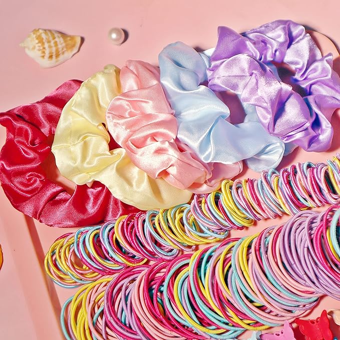 YANRONG Multicolor Hair Ties For Women Girls,Elastic Ponytail Holders Rubber Band For Thick Hair & Thin Hair Fashion Hair Accessories Set（2335PCS）