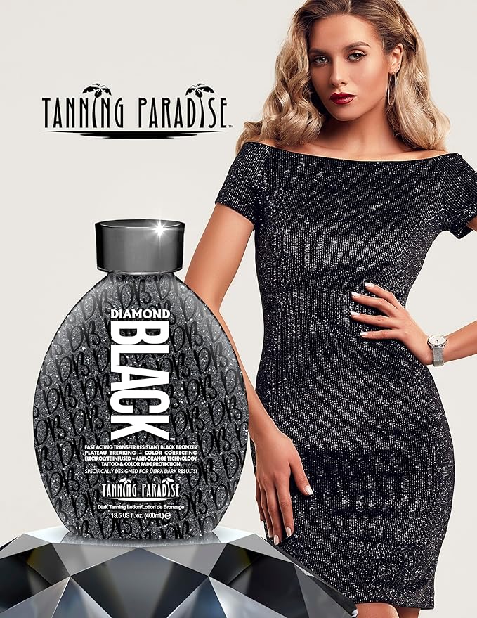 Tanning Paradise Diamond Black Tanning Lotion Transfer Resistant Tanning Lotion for Tanning Beds 13.5Oz