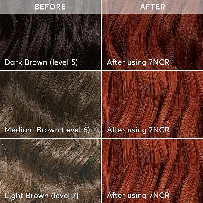 Madison Reed Radiant Hair Color Kit - 7NCR Light Copper Red (Vesuvius Red), Dimensional Gray Hair Blending Permanent Hair Dye, PPD-Free & Ammonia-Free, 1 Pack