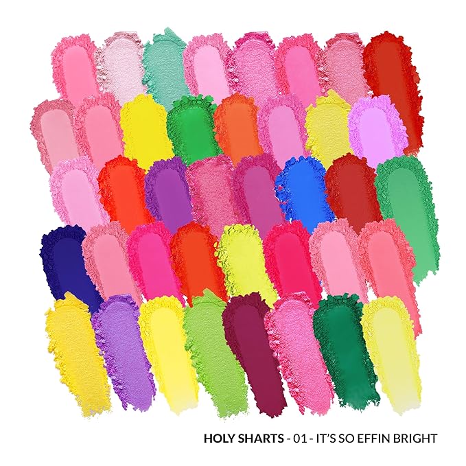 Kimchi Chic Holy Sharts Eyeshadow Palette - Bright Colors, Blendable, Long Lasting, Cruelty Free, Multicolor, It’s So Effin Bright 40 Color
