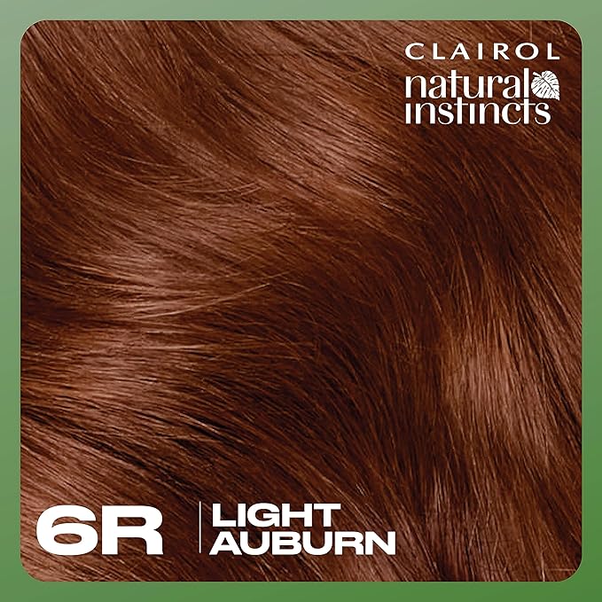 Clairol Natural Instincts Demi-Permanent Hair Dye, 6R Light Auburn Hair Color, Pack of 3