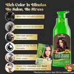Herbishh Hair Color Shampoo - Magic Dye for Gray Hair, Lasting Color in Minutes - 500 Ml, 3-In-1, Ammonia-Free (Dark Brown)