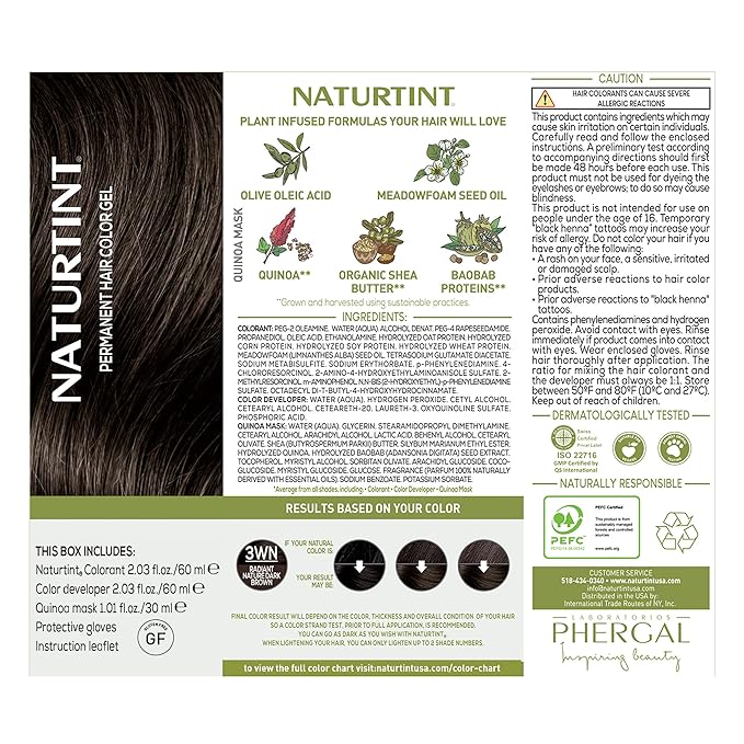 Naturtint 3WN Radiant Nature Dark Brown Permanent Hair Color (Pack of 1), Ammonia Free, Vegan, Cruelty Free, up to 100% Gray Coverage, Long Lasting Results (Packaging may vary)