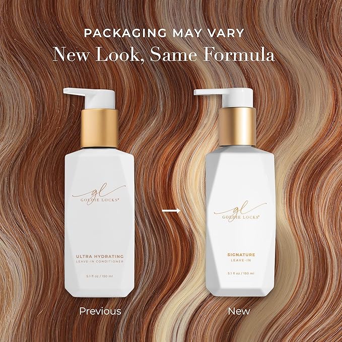 Goldie Locks Travel Size Shampoo & Full-Size Leave-In Conditioner Set - Sulfate-Free, Paraben-Free - Hydration, Frizz Control & Shine - Color & Extension Safe - Protein-Free - 3.4 fl oz + 5.1 fl oz