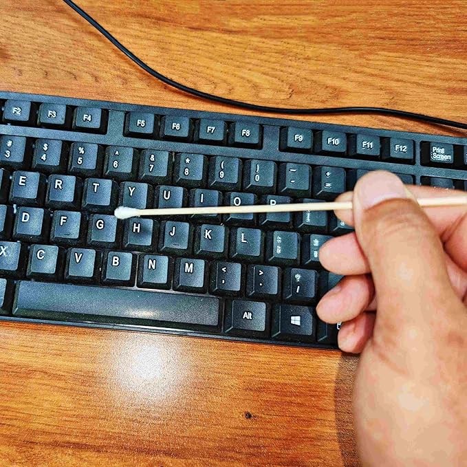 200 Pcs Cotton Swabs, 6 Inch Long Ear Buds with Extra Long Wooden Handle Ear Picks for Cleaning, Jewelry, Polishing, Makeup, Dogs