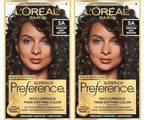 L'Oreal Paris Superior Preference Luminous Fade-Defying Permanent Hair Color, Hair Dye For Up to 9 Weeks of Radiance, Medium Ash Brown 5A, 1 Hair Dye Kit (Pack of 2)