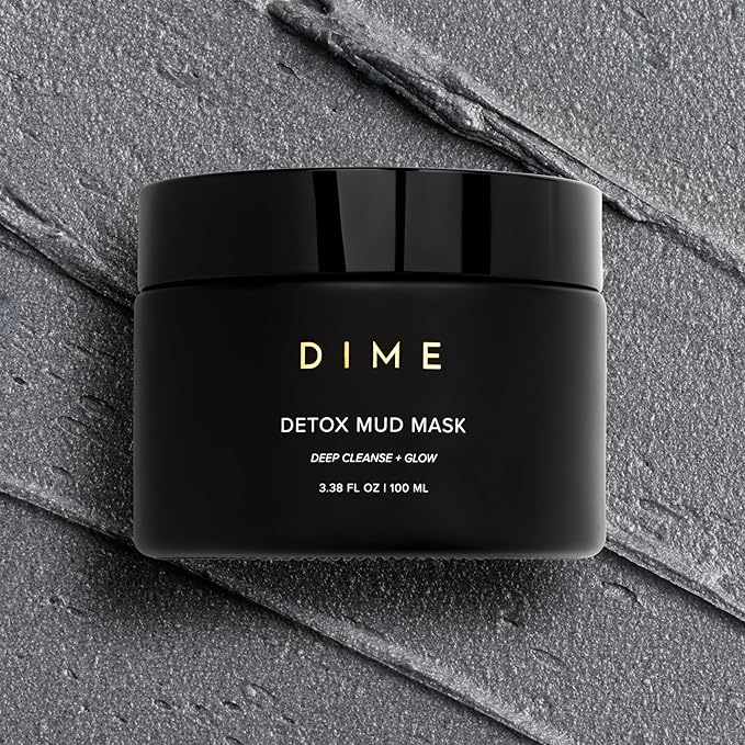 DIME Beauty Detox Mud Mask with Dead Sea Mud, Self Care Facial Mask that Nourishes and Brightens Dull Skin, 3.38 oz / 100 ml