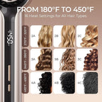 TYMO Hair Straightener Brush - Upgraded Ionic Plus Straightening Brush with Dense Bristles, 16 Temps, Dual Voltage | Ceramic Hot Comb for Women | Flat Iron for Thick Curly Hair, Gold