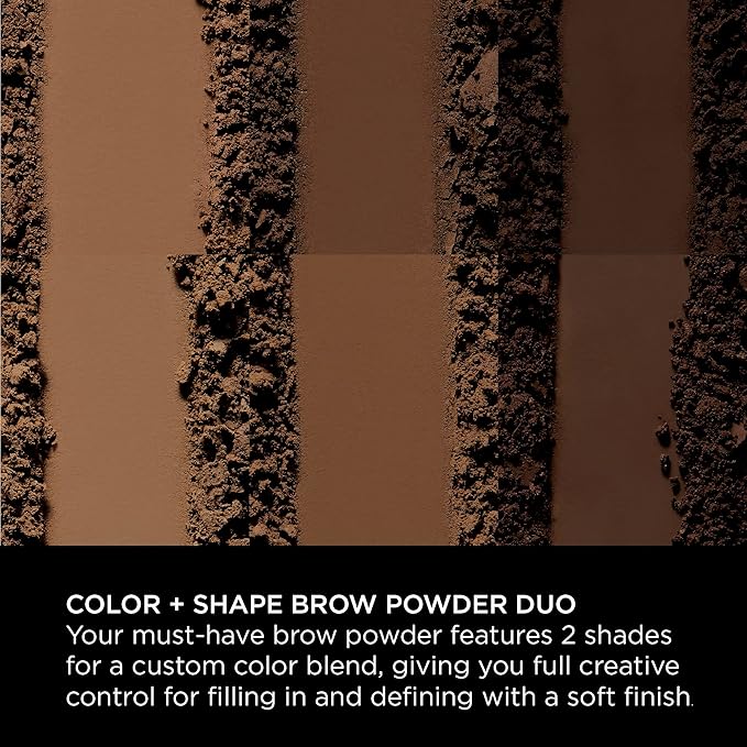 Sigma Beauty Color + Shape Brow Powder Duo - Eye Brow Palette for Natural, Defined Brows - Dark and Light Brow Powder to Tint and Highlight - Vegan, Paraban Free, Sulfate Free Brow Make Up