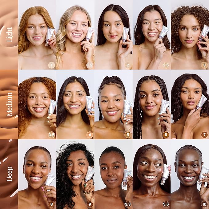 Naked Sundays BeautyScreen™ SPF 50 Peptide Foundation Tint – Tinted Sunscreen & Skincare Makeup with Zinc Oxide, Niacinamide – Lightweight Natural Coverage, 1.5 Fair Cool, 1.01 Oz