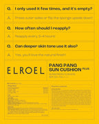 Pang Pang Sun Cushion Plus - Korean Hypoallergenic & Lightweight Sunscreen with Puff Sponge - Broad Spectrum SPF50+ PA++++ (0.53 oz)