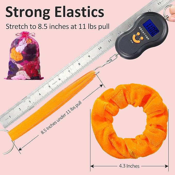 Velvet Hair Scrunchies - 60 Pack for Women, Girls, and Kids - Bulk Scrunchies Hair Ties No Damage Scrunchy Hair Bands Ponytail Holders for Thick, Curly, Thin, Fine Hair