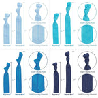 MEEDEE Ombre Blue Hair Accessories - 100 Pack Soft Ribbon Knotted Hair Ties for Women, No Crease, No Damage, Ouchless, Ideal for Ponytails, Yoga, and Bracelets