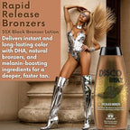 Disco Bronze Tanning Lotion with Bronzer – Bronzing Accelerator 30X DHA Indoor/Outdoor Tanning Bed Lotion for Men & Women, DHA Self Tanner, Skin Firming Ingredients, Hypoallergenic, Get Dark Fast