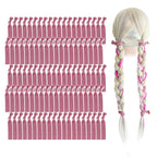 MEEDEE 100 Pack Rosy Mauve Color Hair Ties For Women No Crease Soft Elastic Ribbon No Damage Pink Hair Ties Knotted Ouchless Hair Ribbon Yoga Hair Ribbons Elastic Bracelets
