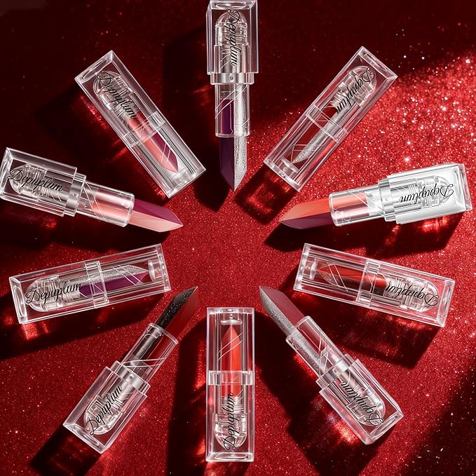 2 in 1 Rose Red Lipstick Nude Lipstick Matte Dual Sided Waterproof Lipsticks for Women One Stroke Two-Tone Long Lasting Lip Stick for Christmas Halloween,DU-K5