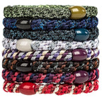 J.CARP 8Pcs Mixed color Hair Ties for Women Girls, Elastics Hair Bands Ponytail Holders, No Damage No Crease Hair Elastics, Perfect for Girls and Women with Thick or Curly Hair, Style 16