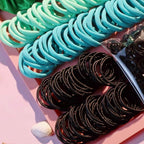 YANRONG Women's Hair Accessories Set: 755PCS Seamless Ponytail Holders, Variety Scrunchies, Bands and Ties for Thick and Curly Hair (Green)