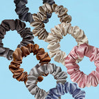 Hair Scrunchies Silk Satin, 8 Pcs Hair Ties for Women, No-slip Hair Accessories, Girls Elastic Hair Bands Set, Hair Scrunchy for Thin & Thick Hair, Ponytail Holder for Straight & Curly Hair