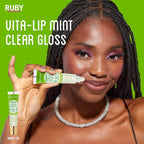 Ruby Kisses Broadway Vita-Lip Clear Lip Gloss (Mint Oil 6 Pack), Ultra-Hydrating & Soothing Formula with Vitamin Oils, High-Shine Non-Sticky Finish, Nourishing Glossy Lip Balm With Cooling Effect