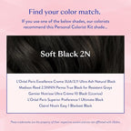 eSalon Permanent Hair Color & Hair Dye Complete Kit - Soft Black - Personal Colorist Kit for Up To 100% Gray Coverage for All Hair Types - Professional-Grade Ammonia-Free Hair Dye