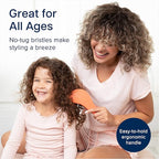 Crave Naturals Glide Thru Hair Brush - Detangler Brush for Curly, Straight, Wet or Dry Hair - Gentle Detangling Brusheses for Adults, Kids, Toddlers - Hair Accessories for Women, 7.5"x3" - Coral