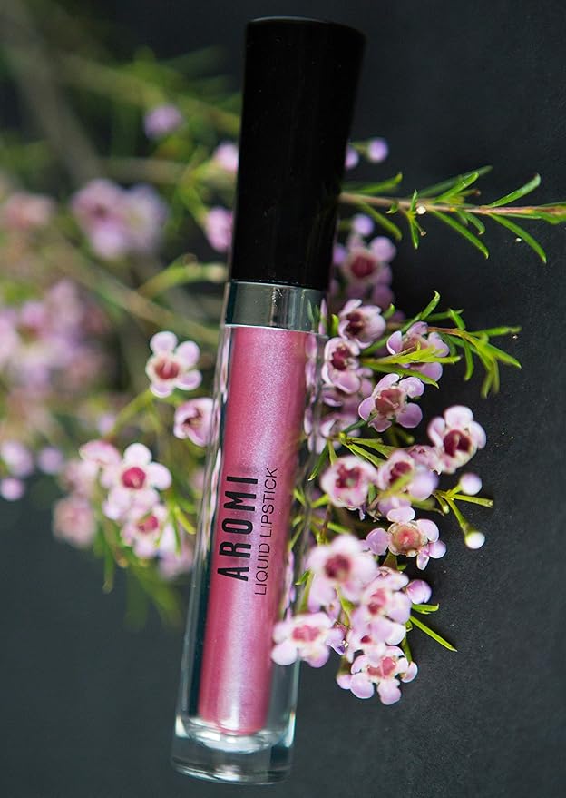 Aromi Sugared Mauve Metallic Liquid Lipstick, Purple Pink Lip Color with Shimmery Finish, Raspberry Mulberry Lipstick, Long-Lasting (Sugared Mauve)