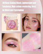 Baked Powder Blush, Lightweight Shimmery Highlight Blusher for Cheeks, Silky Smooth and Blendable Powder Blush Palette, Long-lasting All-Day Face Enhancing Makeup Color, Makeup Gift for Women Girls-01