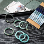 30 Pcs Hair Ties No Damage for Women Girls, High Elastic Braided Hair Ties for Thick Hair, Soft Ponytail Holders, No Crease Hair Bands for Curly Thin Hair Scrunchies (Blue & Green Colors)