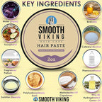 Smooth Viking Hair Paste for Men - Hair Styling Cream with Minimal Shine & Medium Hold Hair Products for Men, Hair Cream for Men, Styling Paste for Textured Messy Hairstyle - Made in USA, 2oz