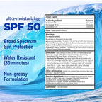 MyDerm Ultra-moisturizing SPF 50 Sport Sunscreen Lotion, Free from Octisalate, Oxybenzone, Octinoxate and Parabens, Hawaii 104 Reef Act Compliant, 128 oz (1 Gallon), Broad Spectrum UVA/UVB Protection