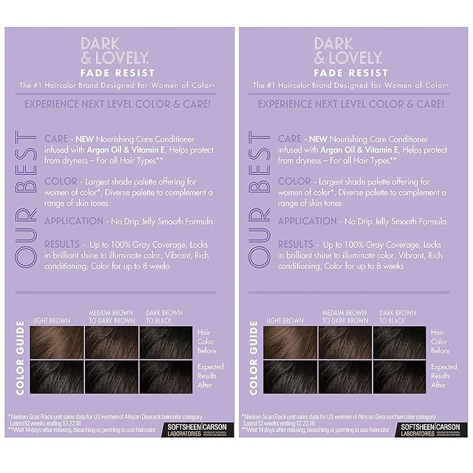 Dark and Lovely Fade Resist Rich Conditioning Color, Jet Black, 2 Count