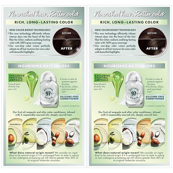 Garnier Hair Color Nutrisse Nourishing Creme, 30 Darkest Brown (Sweet Cola) Permanent Hair Dye, 2 Count (Packaging May Vary)