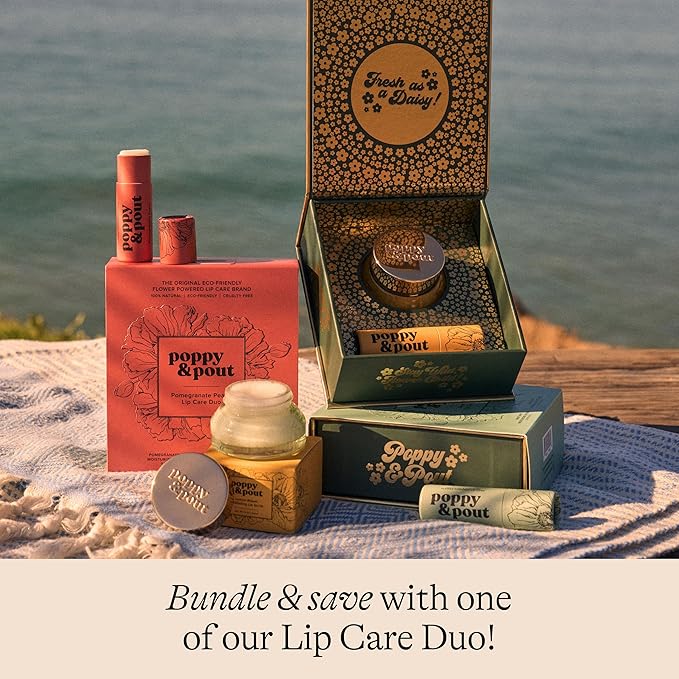 Poppy & Pout Natural Lip Scrub, Moisturizing Sugar Scrub for Dry Lips, Lip Scrubber Exfoliator with Essential Oils Smooths and Hydrates Lips, In Recyclable Glass Jars, Cruelty Free - Sweet Mint