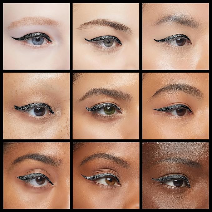 EPILYNX Liquid Eyeliner - Hypoallergenic Eyeliner with Fine Brush Tip, Long-Lasting Waterproof Eye Liner - Cruelty-Free, Vegan, Hypoallergenic, Gluten-Free, Smooth Liquid Eye Liner, Shimmer Black 2mL