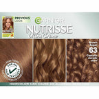 Garnier Hair Color Nutrisse Nourishing Creme, 63 Light Golden Brown (Brown Sugar) Permanent Hair Dye, 2 Count (Packaging May Vary)