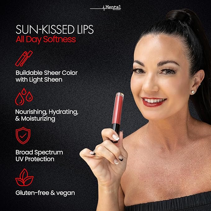 Hydrating Red Tinted Lip Gloss – Weightless Formula with Soft Luminous Finish & Smooth Color Payoff - Non-Sticky Lip gloss for Women for Long-Wear & Buildable Pigment – 0.11 Fl Oz.