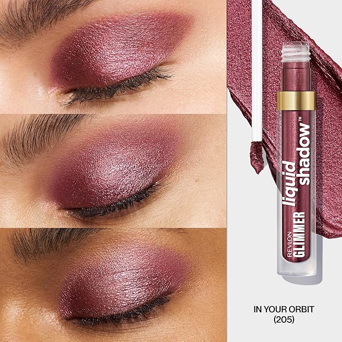 REVLON Glimmer Liquid Shadow, Smudge-Proof Shimmer Eyeshadow Makeup, Long Lasting, High Pigment, 205 In Your Orbit
