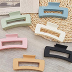 4 Inch Big Hair Claw Clips 6 Pcs Large Claw for Thick Hair Square Hair Clips for Women Rectangle Hair Clips Nonslip Acrylic Banana Jaw Clips Hair Accessories for Girls (Light)