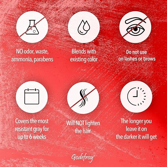 Godefroy Hair Color Tint Kit 20 Application and 4 oz Coloring Stain Remover Combo, Complete Coverage of Gray Hair Roots, Salon Quality Results - Dark Brown