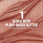 REVLON Super Lustrous Glimmer Gloss, Non-Sticky Lip Gloss, High-Shine Finish, Plant-Based Glitter, 001 Diamond Drama, 0.13 fl oz